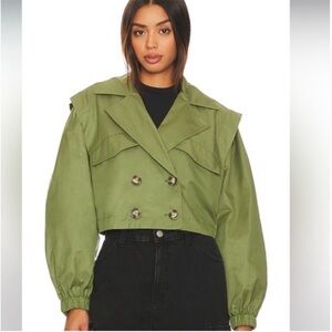 Free People Looking Glass Cropped Trench Coat, Size XL, NWT